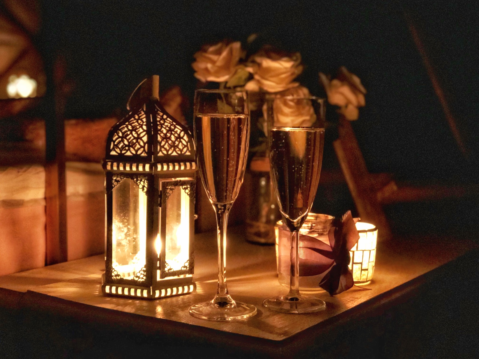 Champagne and candlelight
