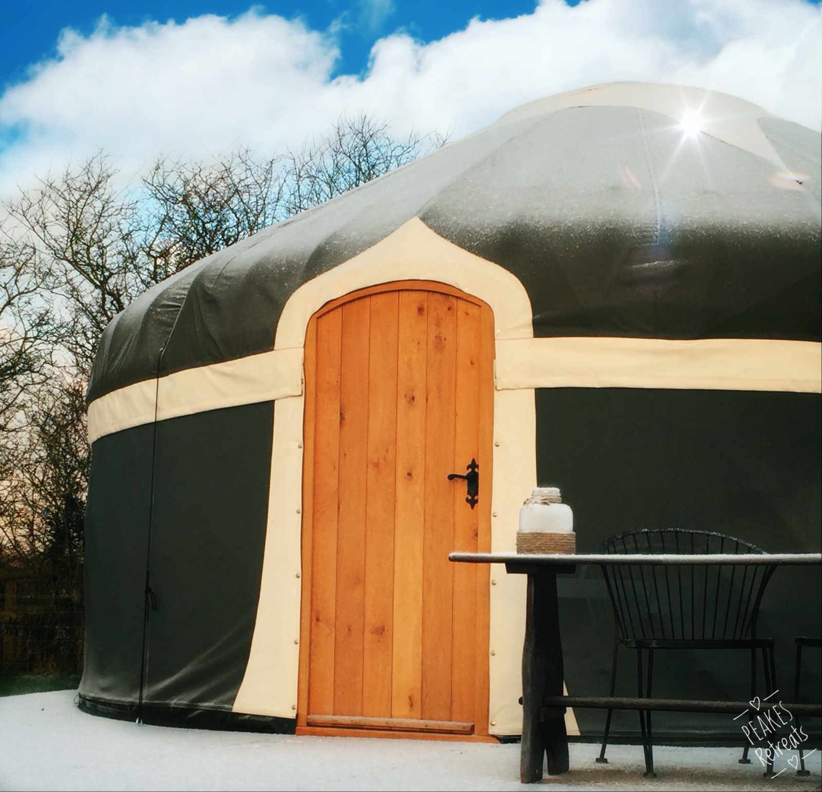 yurt in snow