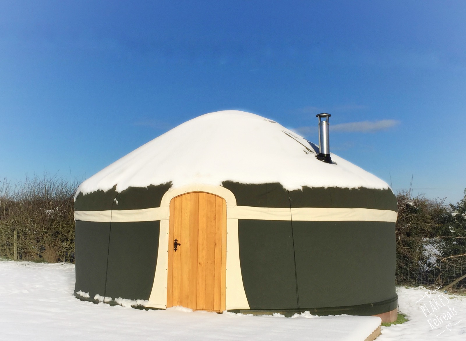Yurt in snow