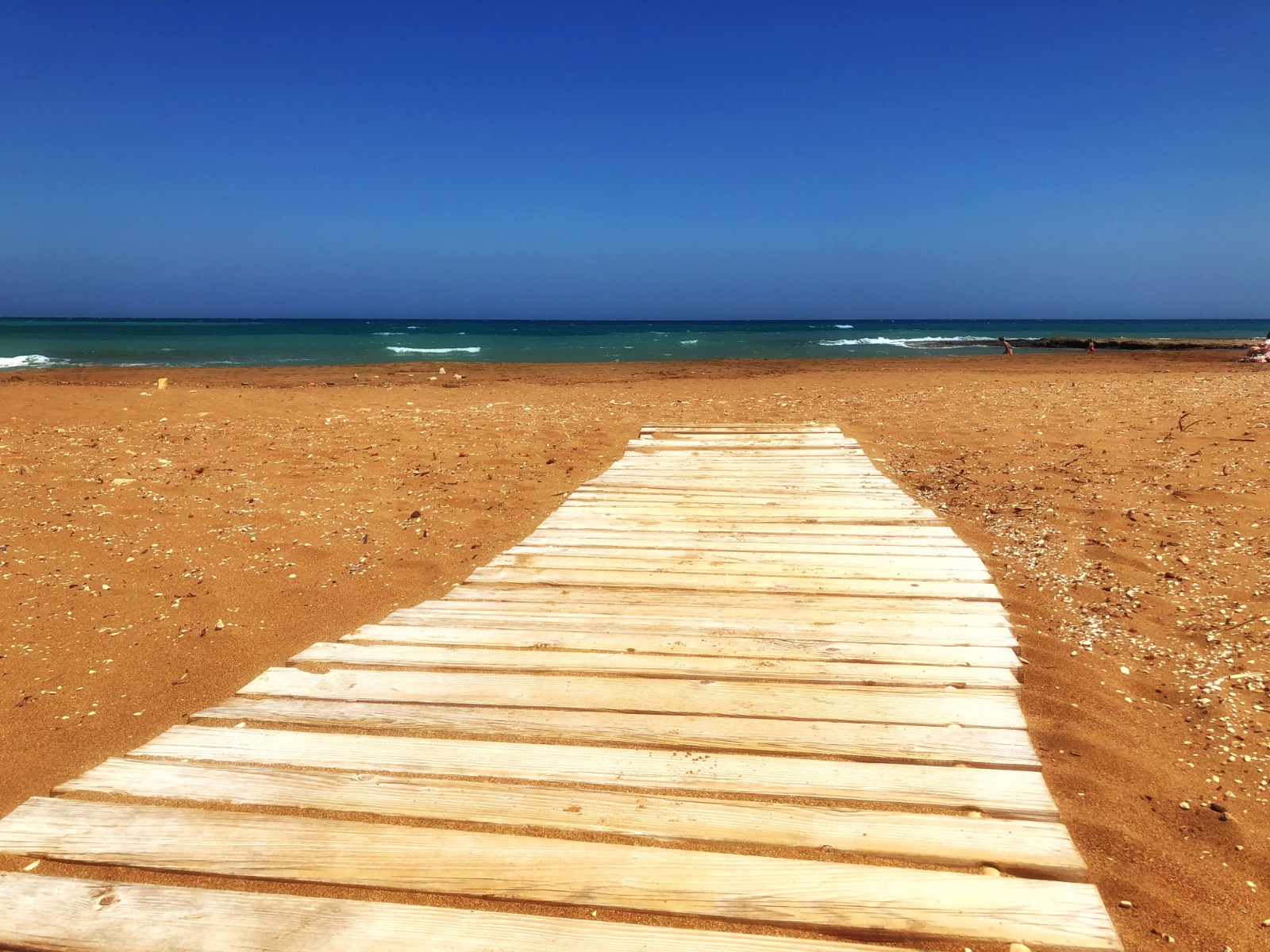 Golden sands blue sea Cyprus beach