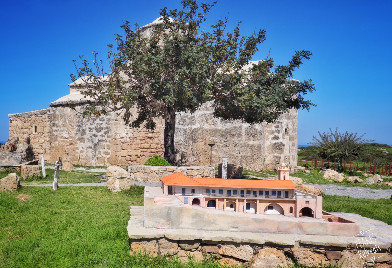 Kibris Minia North Cyprus Tatlisu Karpaz Apostolos Andreas Monastery sunshine blue sky, church