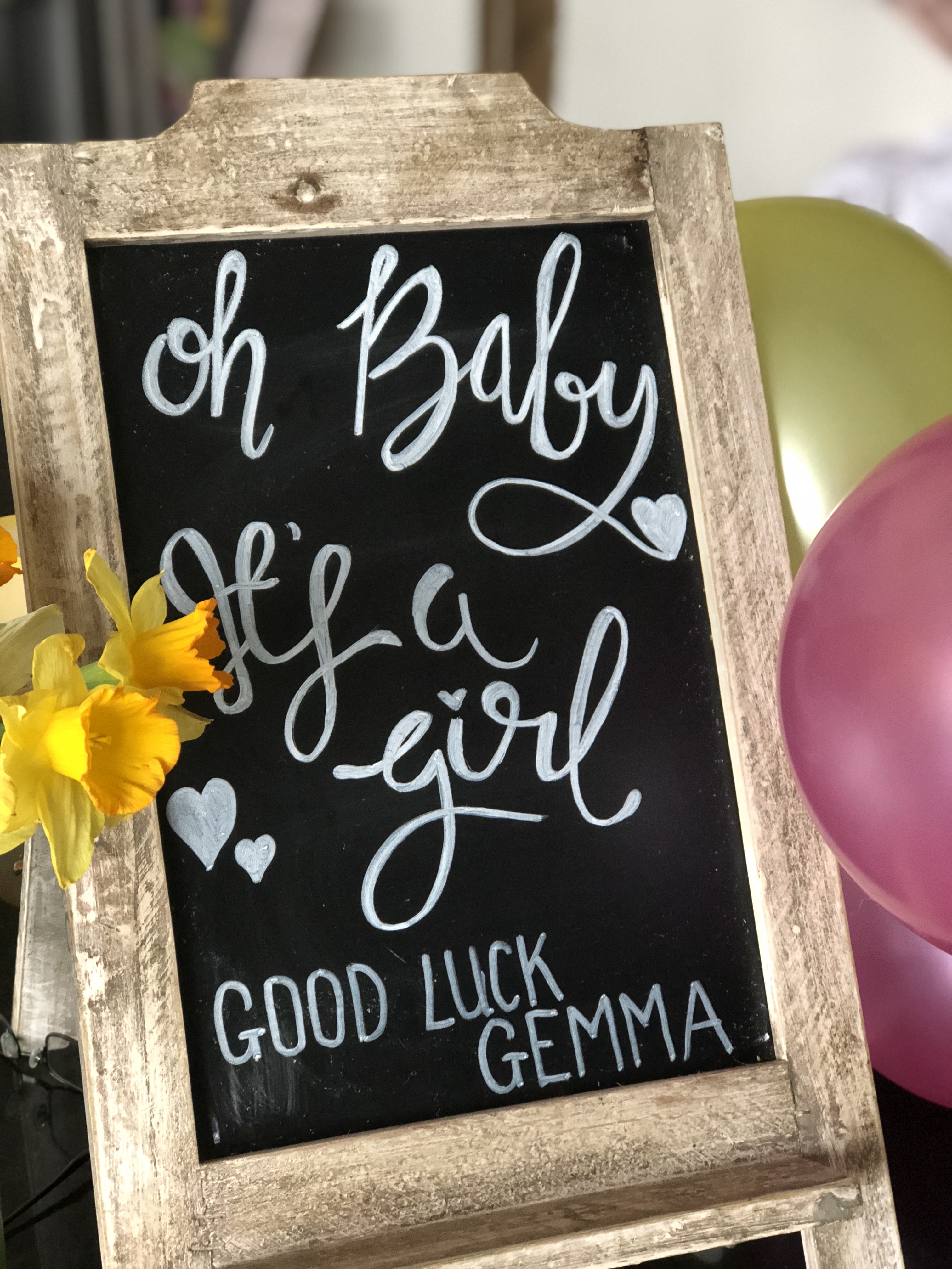 Baby shower personalised board